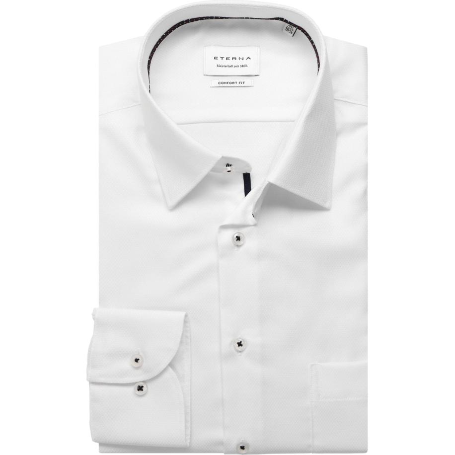 ETERNA Overhemd wit, Gestructureerd Wit