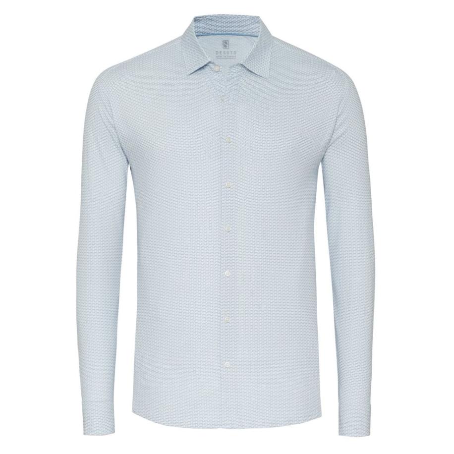 Desoto Jersey shirt wit/blauw/bruin, Motief Multicolor