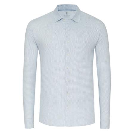 Desoto Jersey shirt wit/blauw/bruin, Motief