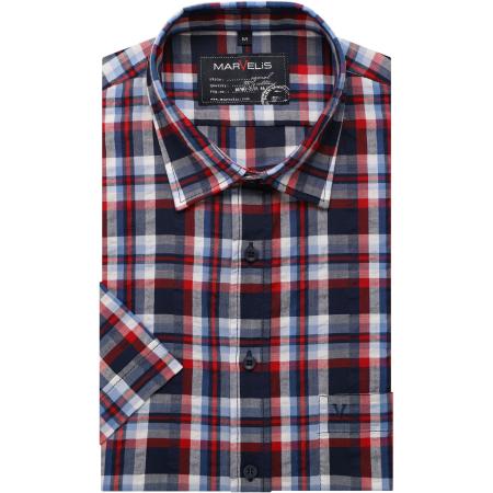Marvelis Casual Overhemd Korte mouw rood