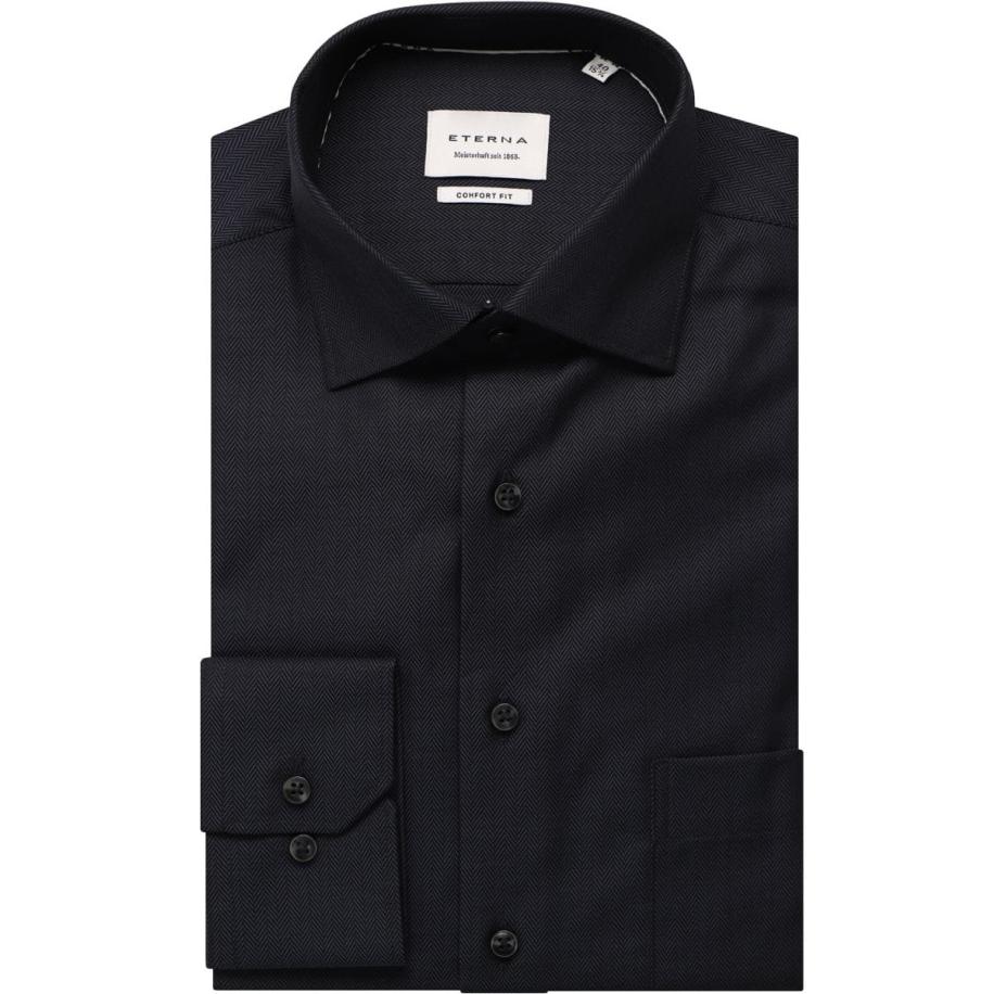 ETERNA Overhemd antraciet, Gestructureerd Grijs