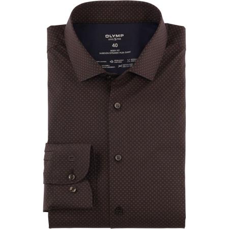 OLYMP Level Five 24/Seven Dynamic Flex Overhemd donkerblauw/rood, Motief