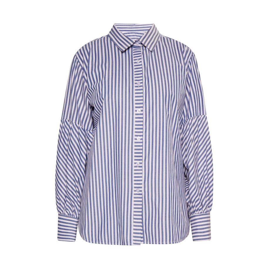 DreiMaster DreiMaster Vintage Blouse donkerblauw / wit -