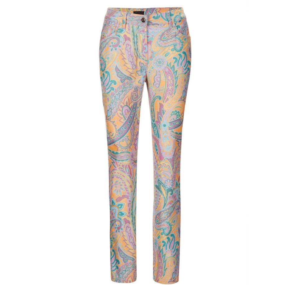Goldner Goldner Broek Louisa turquoise / lichtblauw / groen / sering / abrikoos -