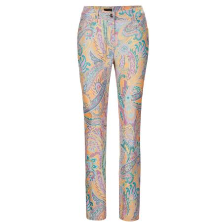 Goldner Goldner Broek Louisa turquoise / lichtblauw / groen / sering / abrikoos