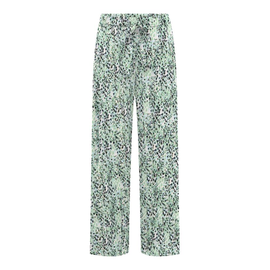 Only ONLY Broek ONLNOVA lichtgroen / zwart / wit -