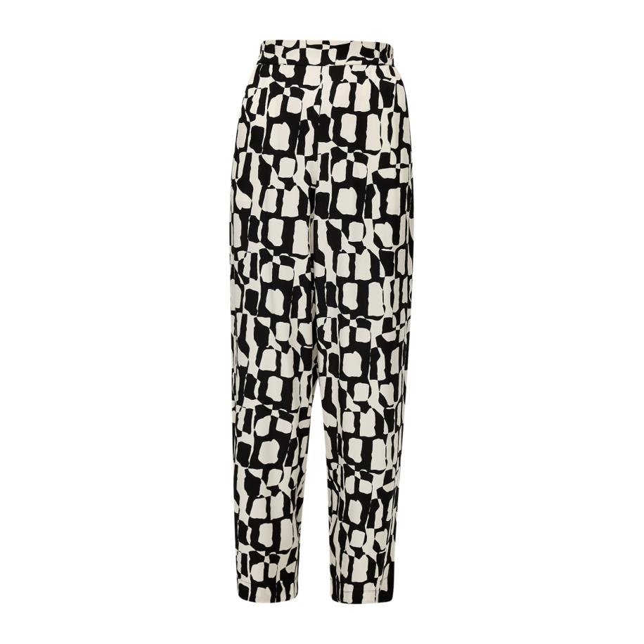 s.Oliver BLACK LABEL Broek zwart / natuurwit Multicolor