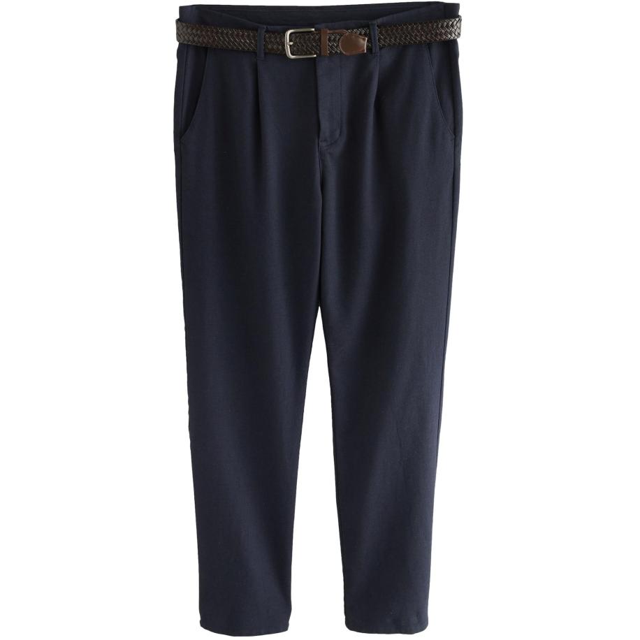 Next Next Bandplooibroek navy / donkerbruin -