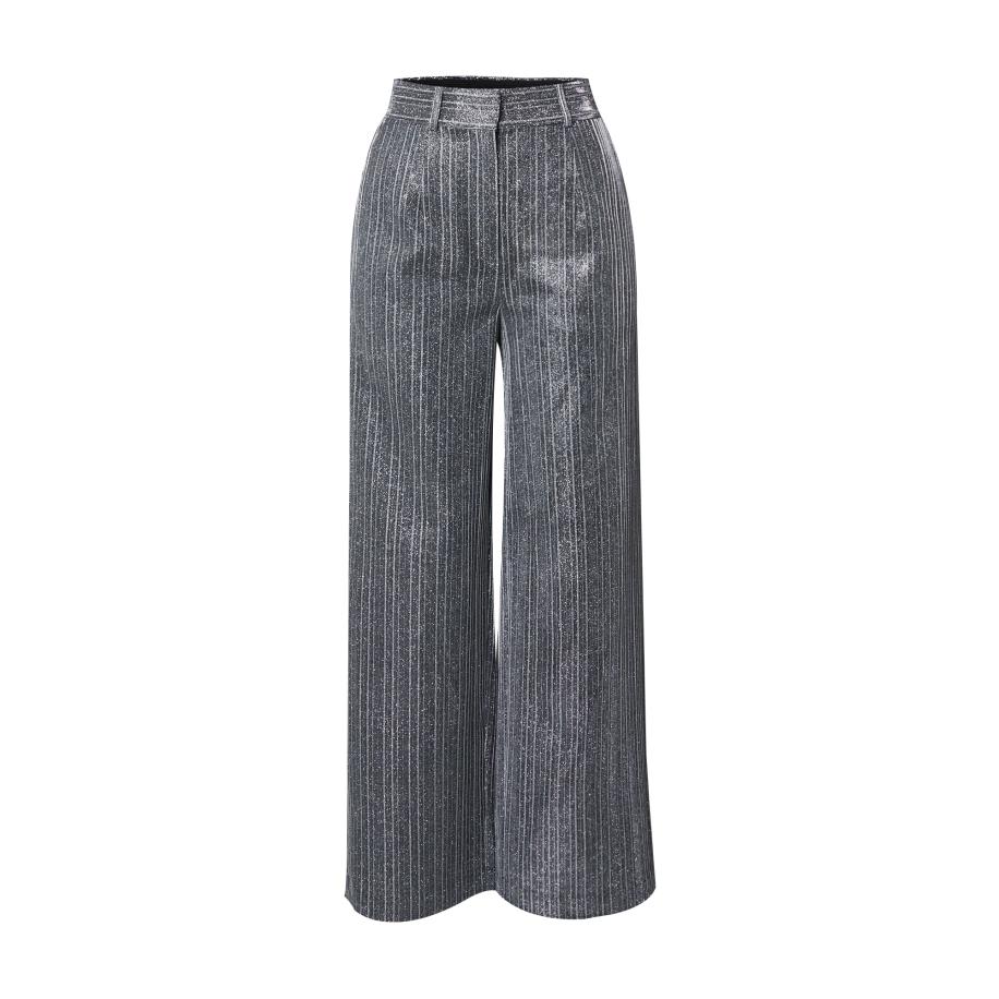 YAS YAS Broek zwart / zilver -