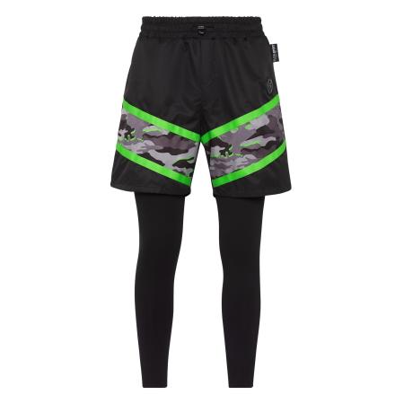 Plein Sport Plein Sport Broek basaltgrijs / grasgroen / zwart