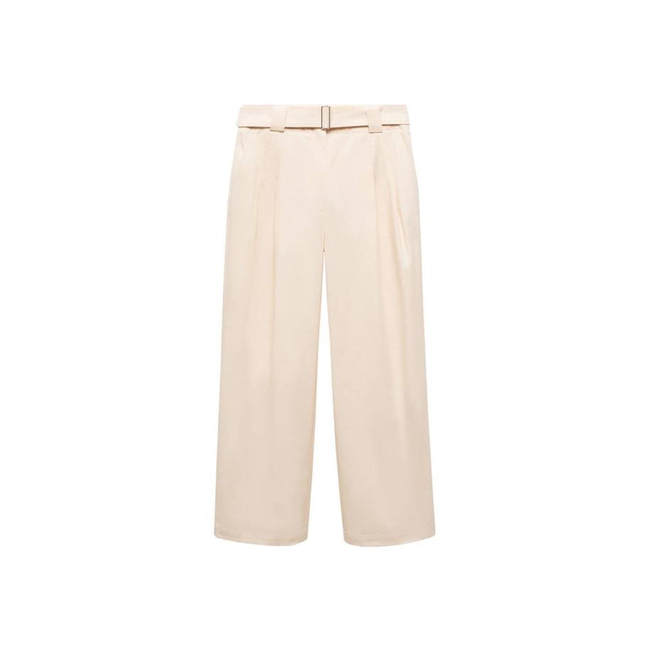 Mango MANGO Bandplooibroek Myriam lichtbeige -