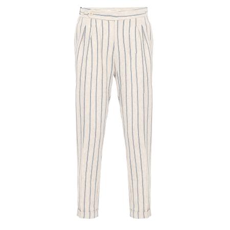 Antioch Antioch Bandplooibroek duifblauw / wit