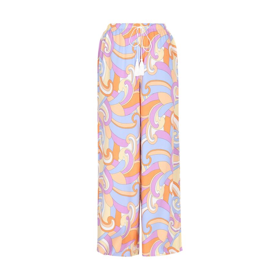 IZIA IZIA Broek beige / lichtblauw / lila / oranje / wit -