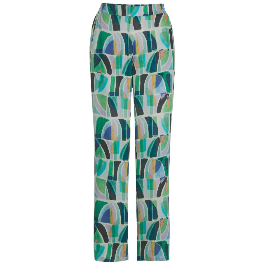 Goldner Goldner Broek Vera blauw / grijs / lichtgroen / zwart -
