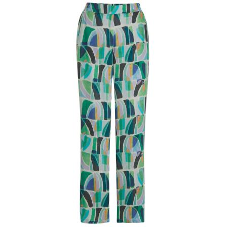 Goldner Goldner Broek Vera blauw / grijs / lichtgroen / zwart