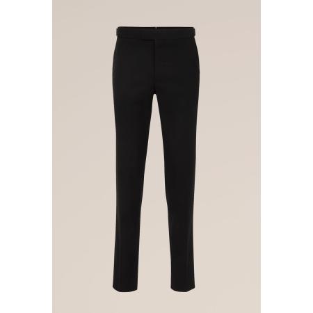WE Fashion Heren slim fit pantalon met verstelbare tailleband - Slim Fit - Zwart - Maat: 44