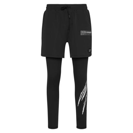 Plein Sport Plein Sport Broek grijs / zwart / wit
