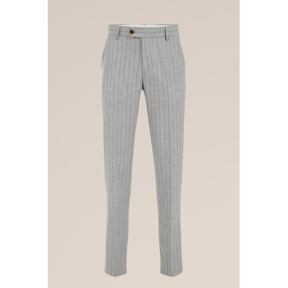 WE Fashion Heren Slim fit pantalon met krijtstreep - Slim Fit - Grijs - Maat: 50 Grijs
