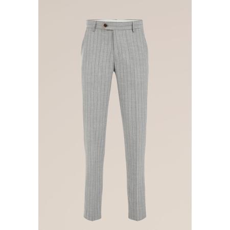 WE Fashion Heren Slim fit pantalon met krijtstreep - Slim Fit - Grijs - Maat: 50