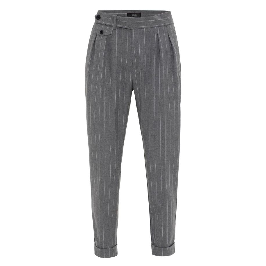 Antioch Antioch Bandplooibroek grijs / wit -