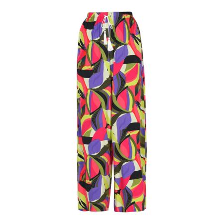 IZIA IZIA Broek Fashion Look groen / lila / pink / zwart