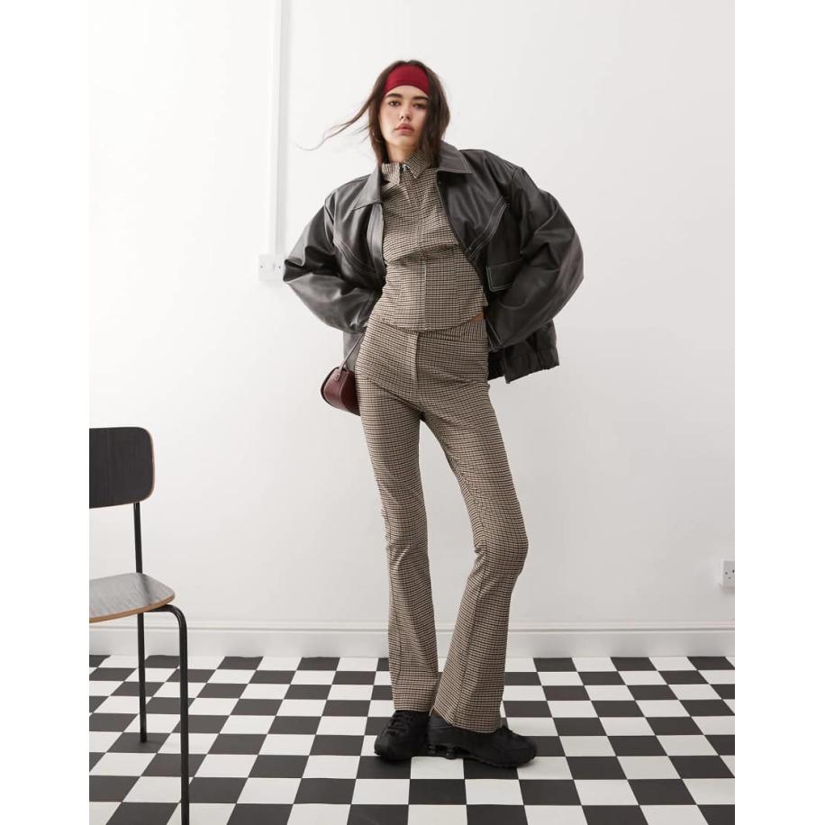 COLLUSION Geruite broek met lage taille in multi, deel van co-ord set-Oranje Oranje