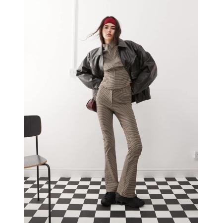 COLLUSION Geruite broek met lage taille in multi, deel van co-ord set-Oranje