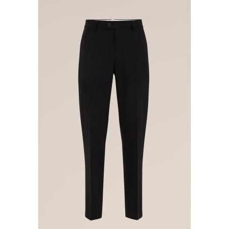Van Gils - Premium wol mix pantalon met structuur - Slim Fit - Zwart - Maat: 46