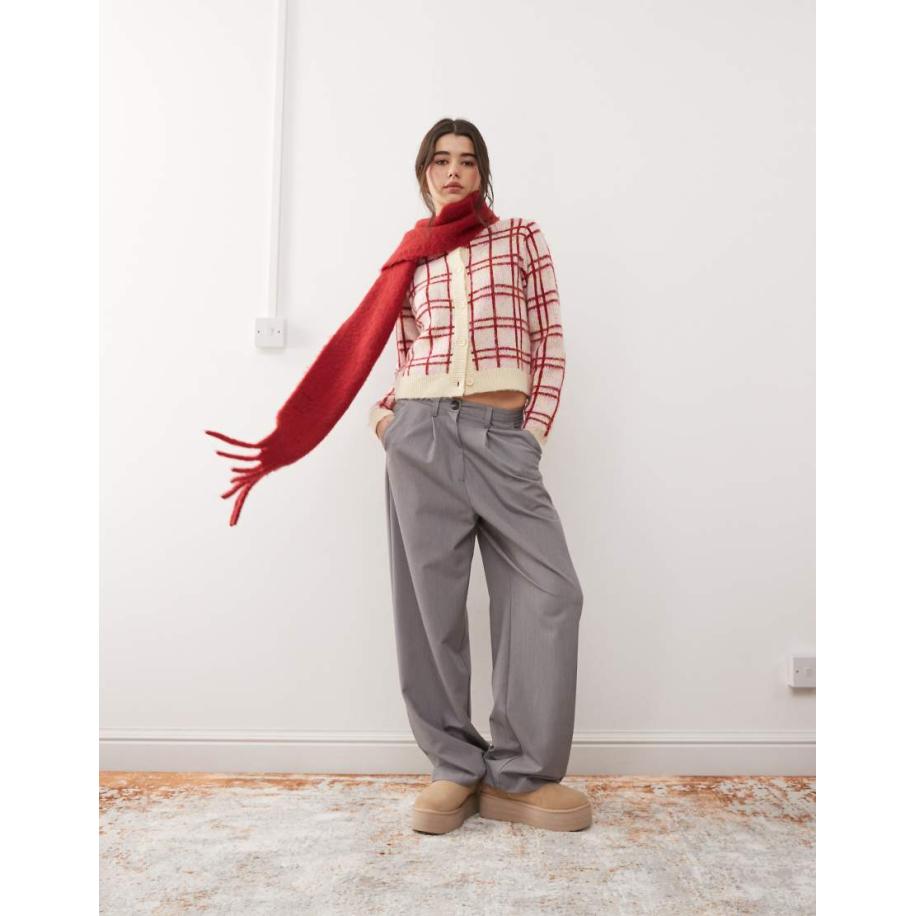 Miss Selfridge Elegante broek met wijde pijpen in grijs Grijs