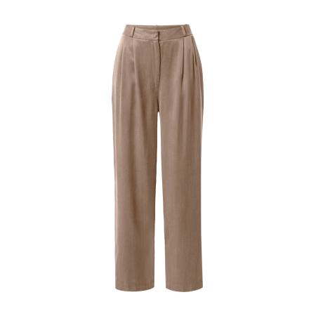A LOT LESS Bandplooibroek Florentina taupe