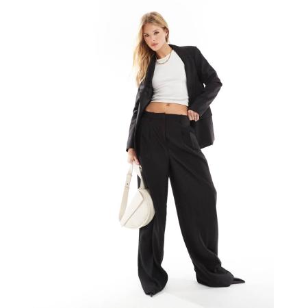 Vero Moda Rita Elegante wijde dad broek in zwart, deel van co-ord set