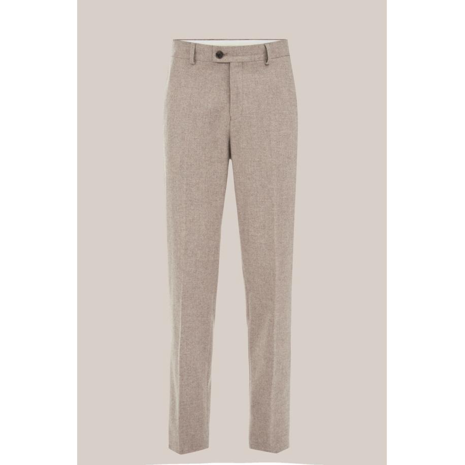 Van Gils heren slim fit pantalon van wolmix - Slim Fit - Greige - Wol - Maat: 52 Grijs
