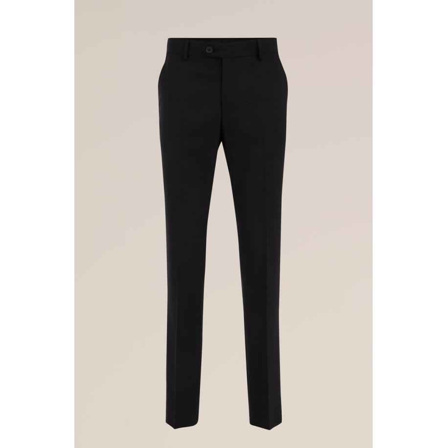 WE Fashion Heren premium pantalon van wolmix - Slim Fit - Zwart - Maat: 46 Zwart