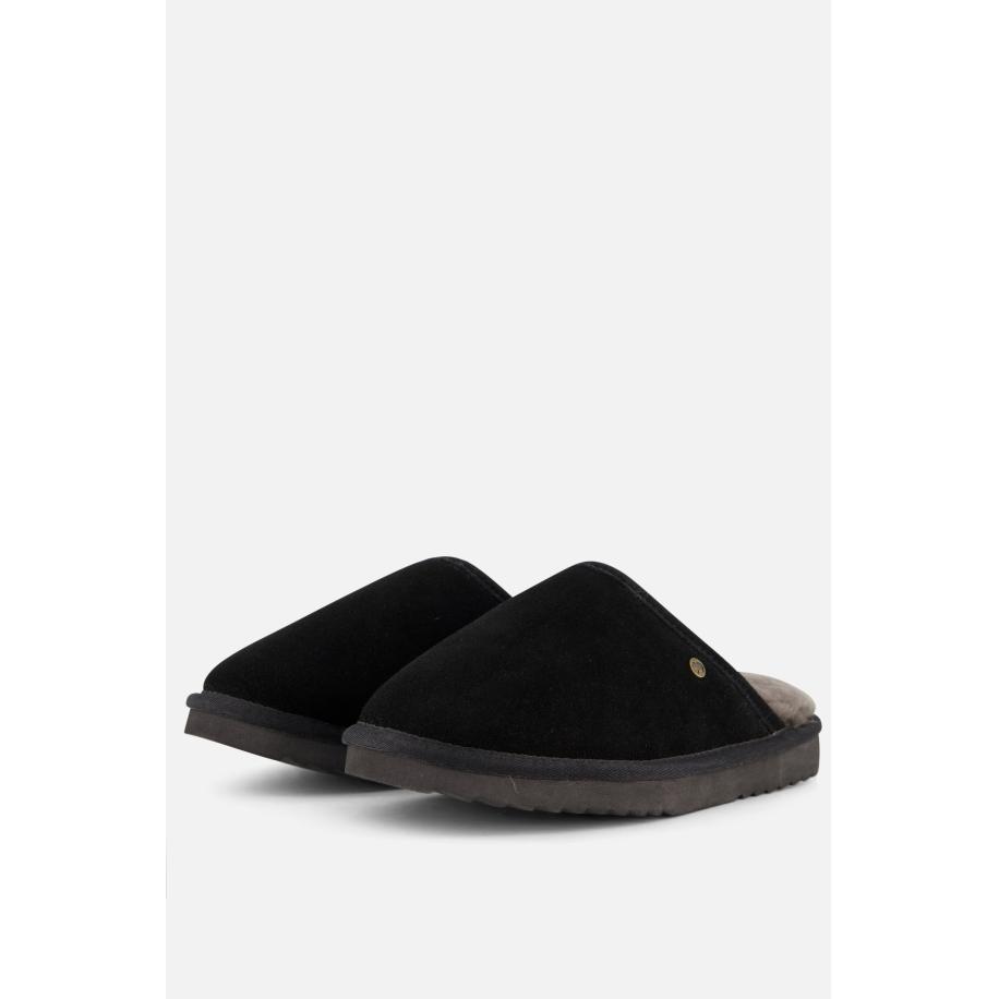Warmbat Classic Pantoffels zwart Suede Zwart
