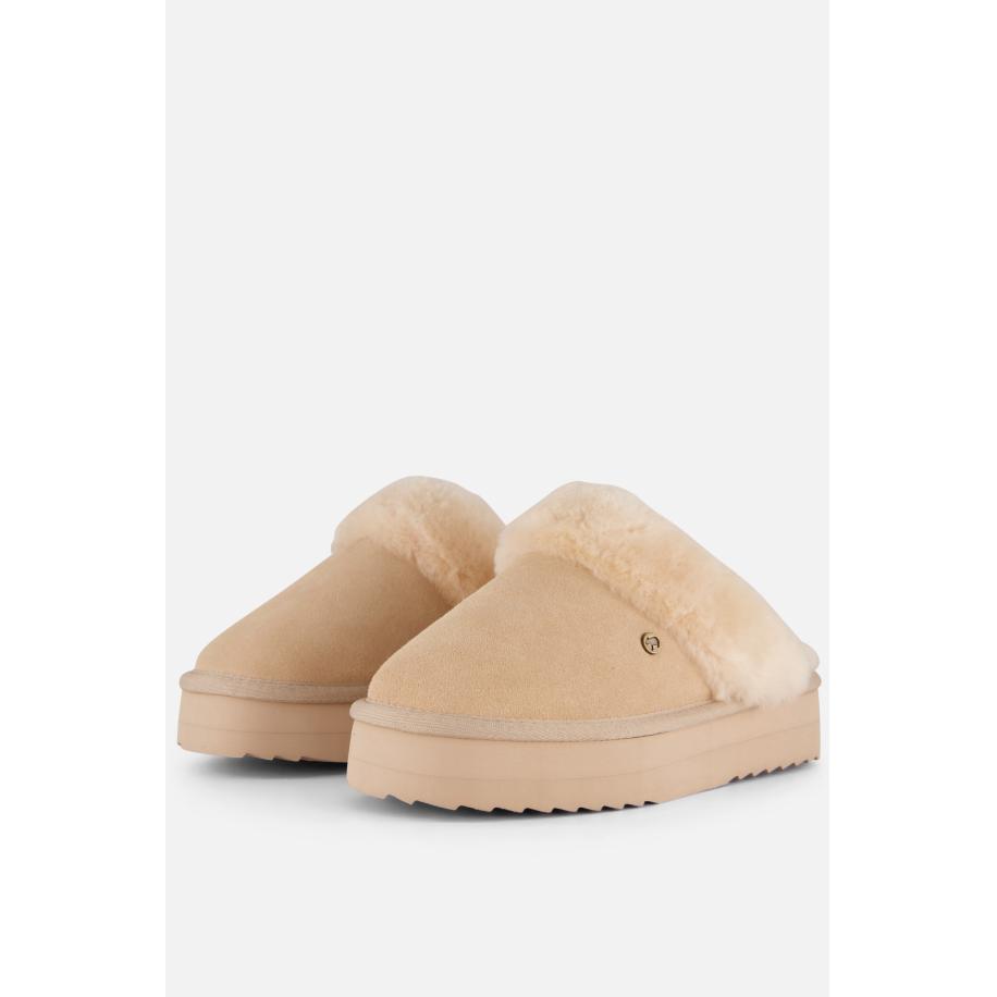 Warmbat Flurry Plateau Pantoffels beige Suede Bruin