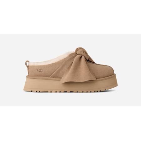 UGG® Platform Slip-on Bow in Beige, Maat 36, Suede