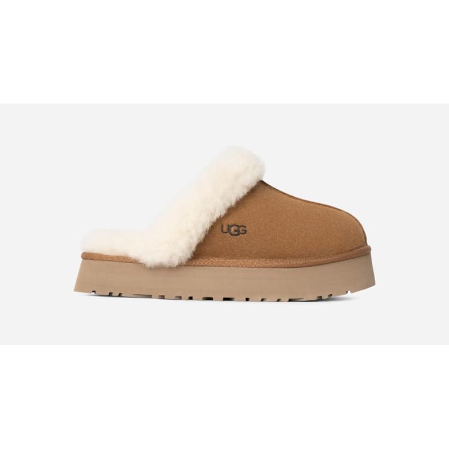 UGG® Disquette-pantoffel voor dames in Brown, Maat 39, Suede -