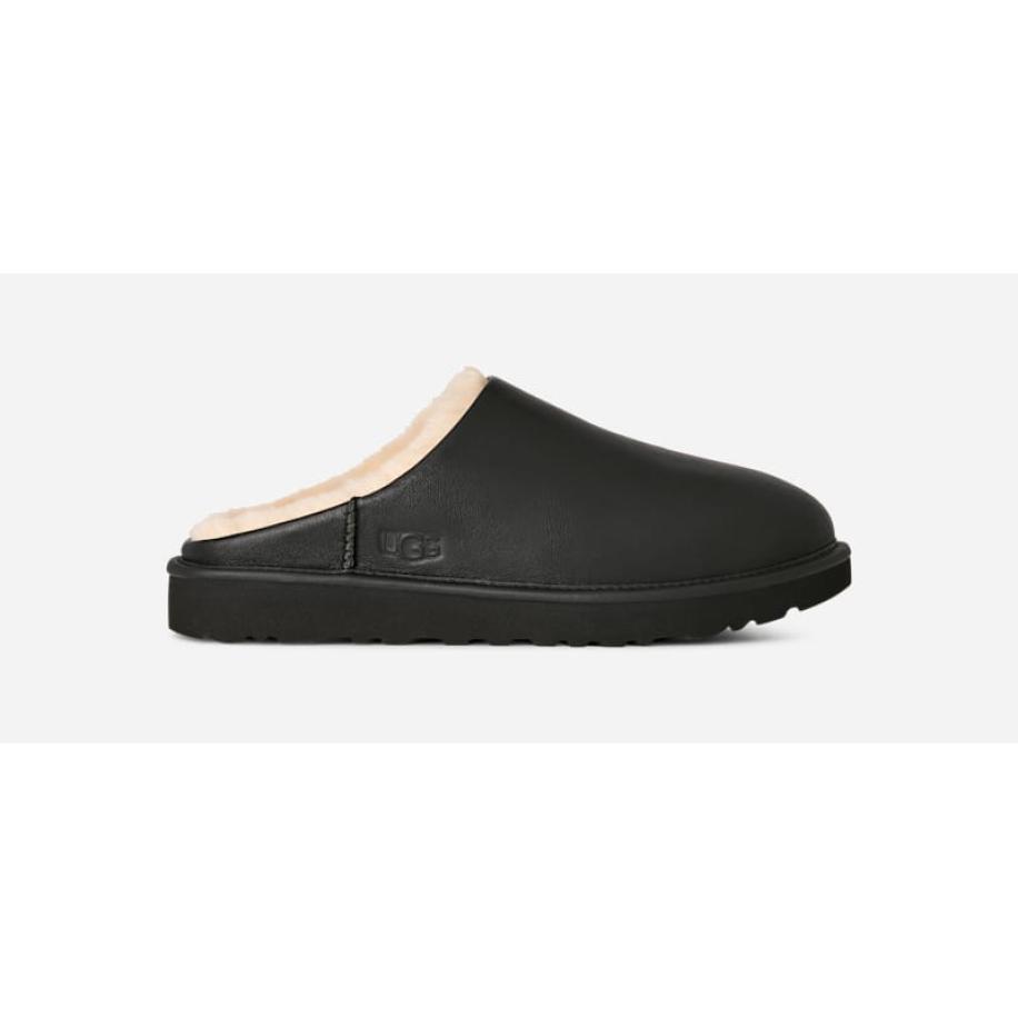 UGG® Classic Noir-instapper in Black, Maat 41, Leder Zwart