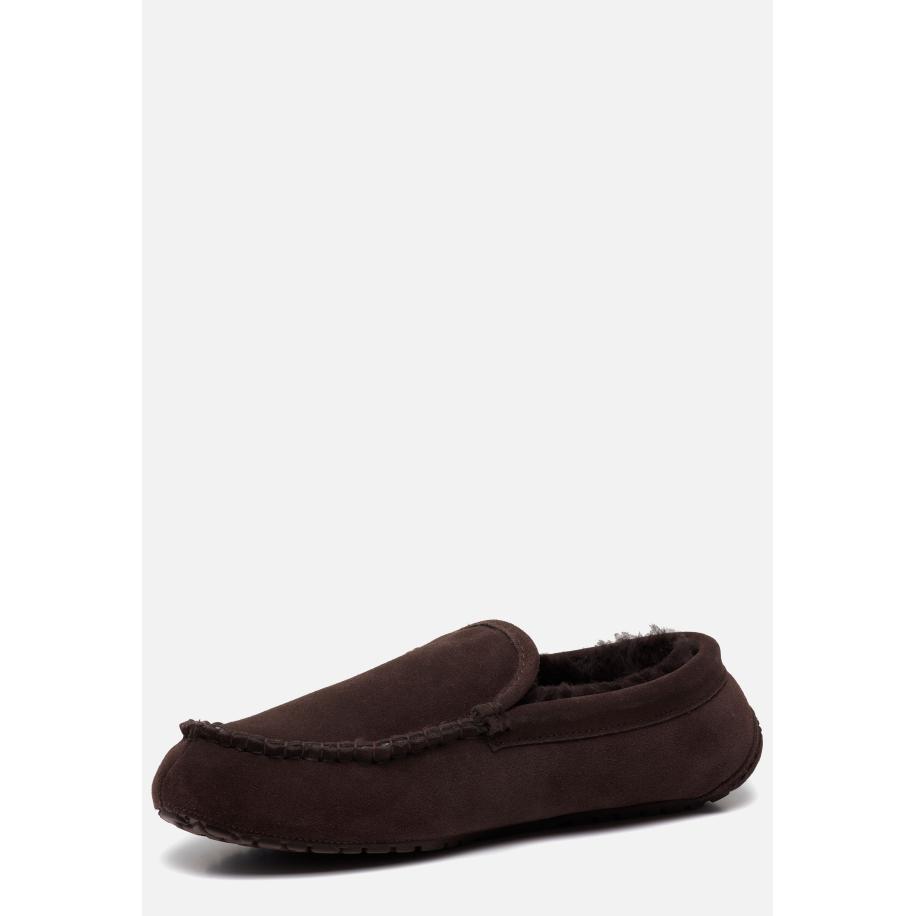 Warmbat Pantoffels donkerbruin Suede Bruin