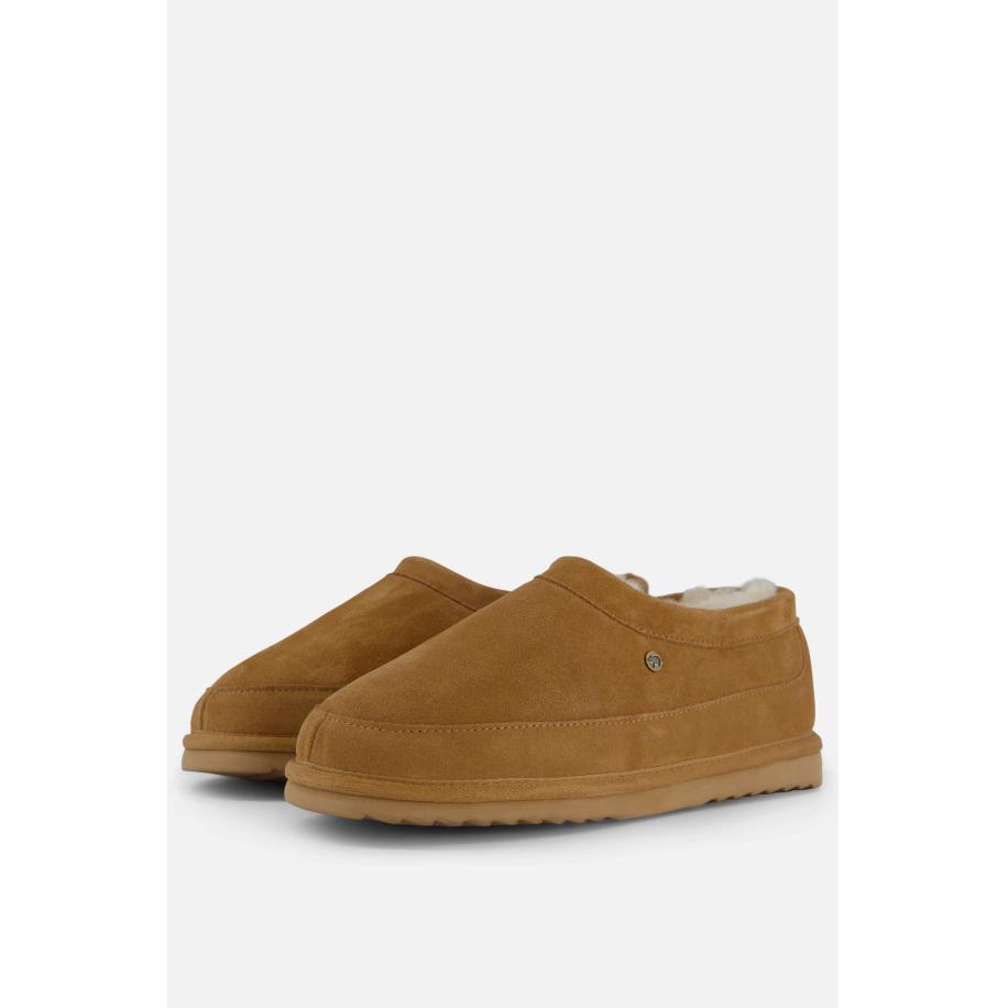 Warmbat Ebor Men Pantoffels cognac Suede Bruin