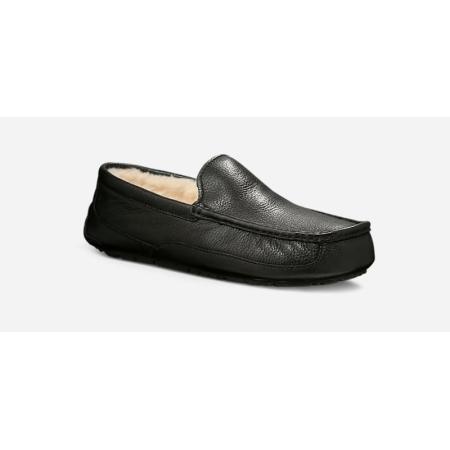 UGG® Ascot-pantoffel voor heren in Black, Maat 40, Leder