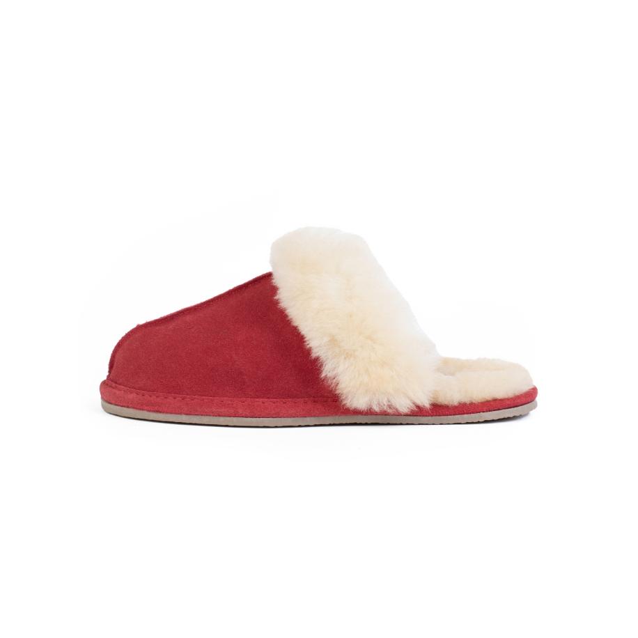 Minnetonka Minnetonka Huisschoenen Sheepskin Slide beige / rood -