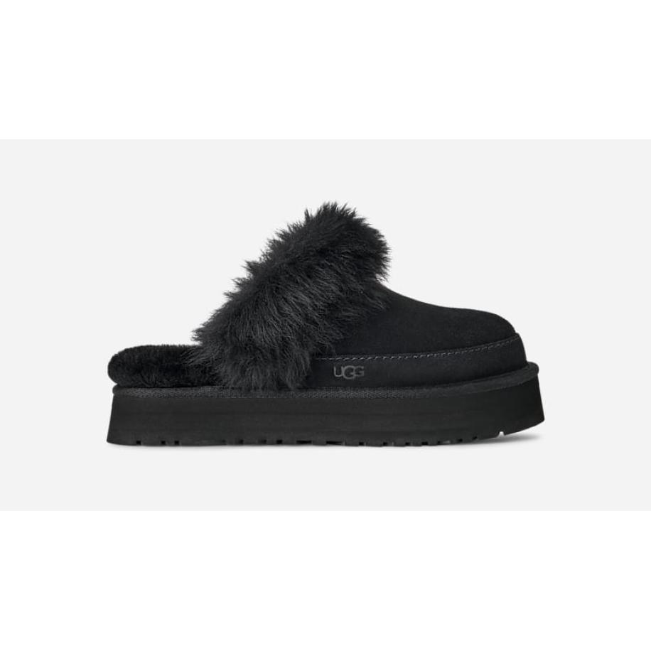 UGG® Disquette Chalet-pantoffel in Black, Maat 42, Suede Groen