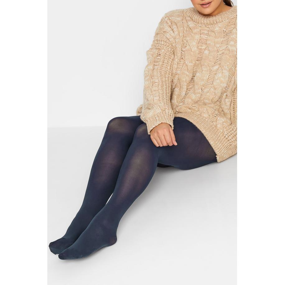 Yours 50 Denier Panty In Donkerblauwsize 62-64 Blauw