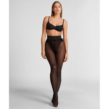 Hunkemöller Panty 15 Denier Graphic Mesh Zwart