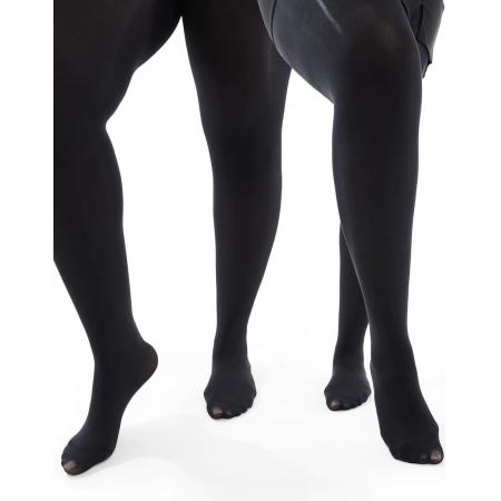 ASOS DESIGN Curve Set van 2 zwarte panty's van 60 denier met superstretch pasvorm