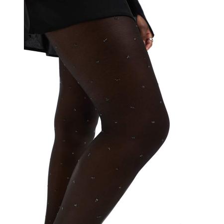 ASOS DESIGN Panty met mini metallic stippen in zwart