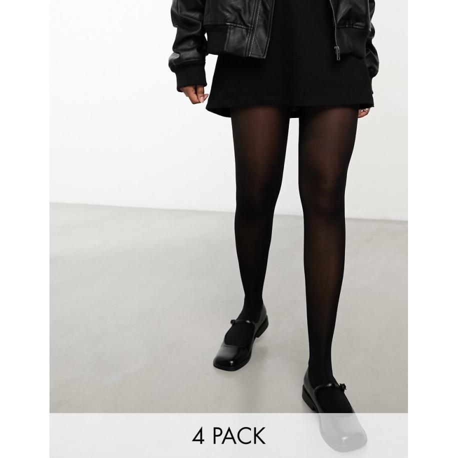 Pretty Polly Everyday Opaques Set van 4 panty's van 40 denier in zwart Zwart