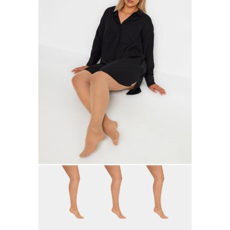 Yours For Good Set Van Drie Paar Ladderbestendige Panty's Van 20 Denier In Naturalsize 44-48