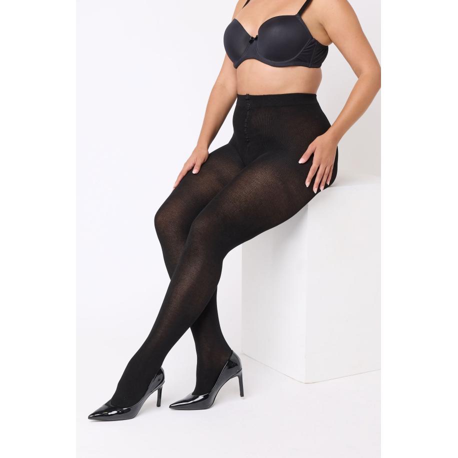 Yours Curve Zwarte Bamboe Panty Size 56-60 Zwart